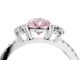 White gold Three-Stone Fancy Pink Pear Cut Cut Diamond Pavé Band with Prong Setting_43