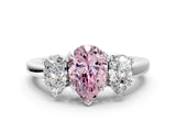 White gold Three-Stone Fancy Pink Pear Cut Cut Diamond Ring with Channel Set Band and Four-Prong Setting_12