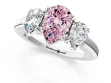 White gold Three-Stone Fancy Pink Pear Cut Cut Diamond Ring with Channel Set Band and Four-Prong Setting_13