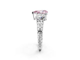 White gold Three-Stone Fancy Pink Pear Cut Cut Diamond Ring with Channel-Set Band and Prong Setting_2