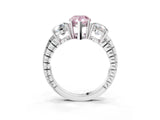 White gold Three-Stone Fancy Pink Pear Cut Cut Diamond Ring with Channel-Set Band and Prong Setting_3