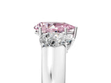White gold Three-Stone Fancy Pink Pear Cut Cut Diamond Ring with Prong Setting and Classic Band_5