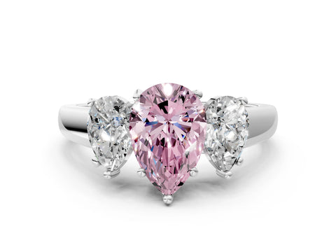 White gold Three-Stone Fancy Pink Pear Cut Cut Solitaire Ring with Classic Prong Setting_12