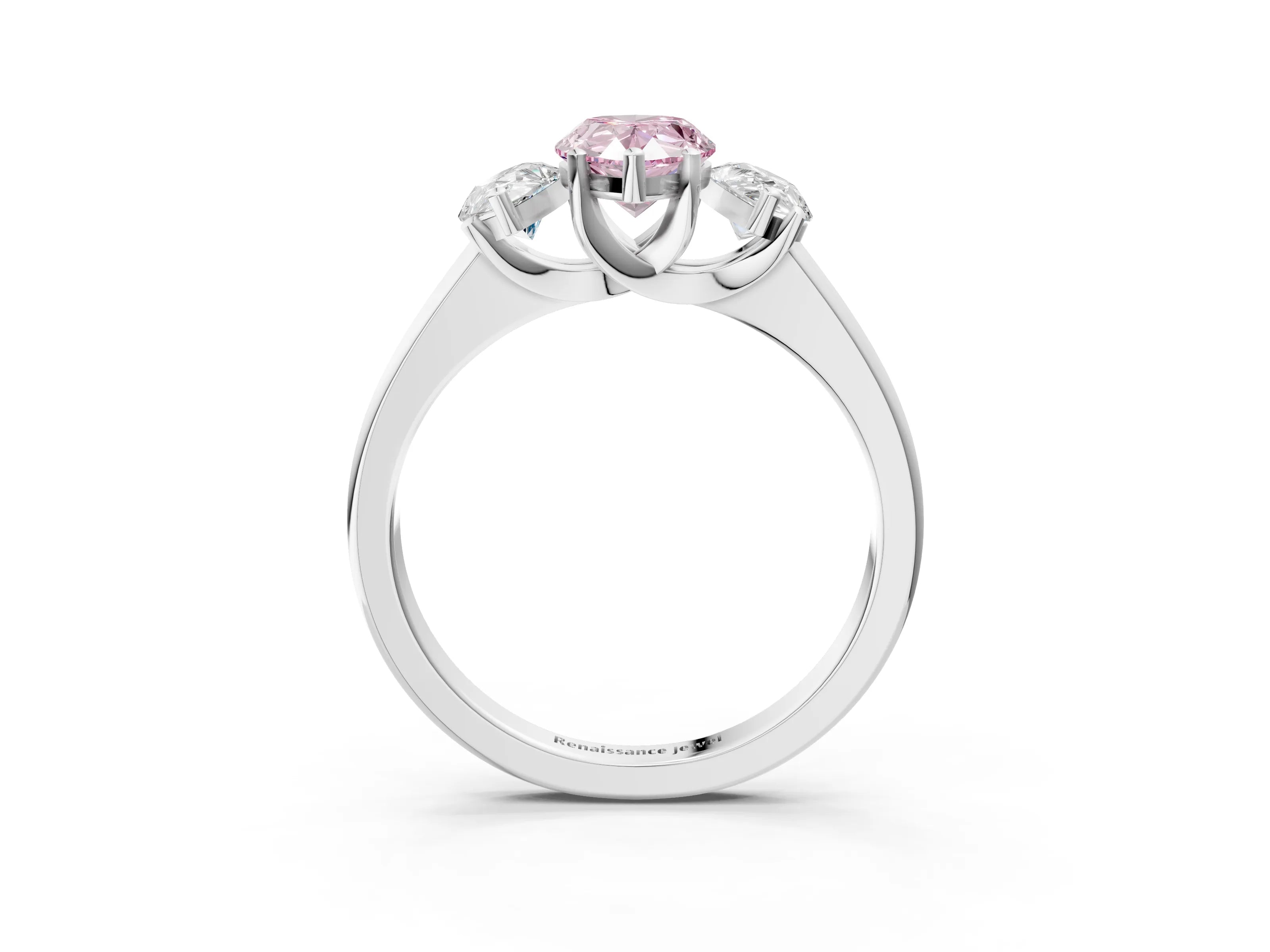 White gold Three-Stone Fancy Pink Pear Cut Cut Solitaire Ring with Classic Prong Setting_15