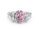 White gold Three-Stone Fancy Pink Pear Cut Diamond Braided Band Ring with Four-Prong Setting_20