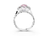 White gold Three-Stone Fancy Pink Pear Cut Diamond Braided Band Ring with Four-Prong Setting_42