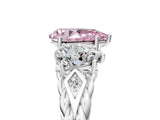 White gold Three-Stone Fancy Pink Pear Cut Diamond Braided Band Ring with Four-Prong Setting_44