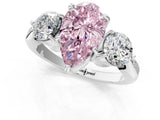 White gold Three-Stone Fancy Pink Pear Cut Diamond Channel Set Engagement Ring with Prong Setting_1