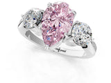 White gold Three-Stone Fancy Pink Pear Cut Diamond Channel Set Engagement Ring with Prong Setting_25