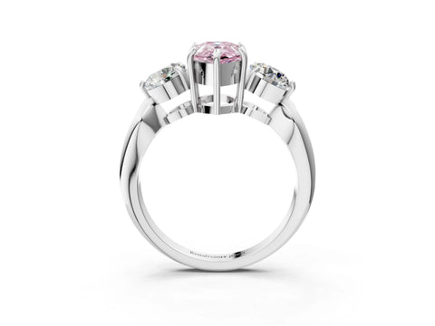 White gold Three-Stone Fancy Pink Pear Cut Diamond Channel Set Engagement Ring with Prong Setting_27