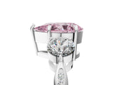 White gold Three-Stone Fancy Pink Pear Cut Diamond Channel Set Engagement Ring with Prong Setting_29