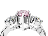White gold Three-Stone Fancy Pink Pear Cut Diamond Channel Set Engagement Ring with Prong Setting_4