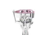 White gold Three-Stone Fancy Pink Pear Cut Diamond Channel Set Engagement Ring with Prong Setting_5
