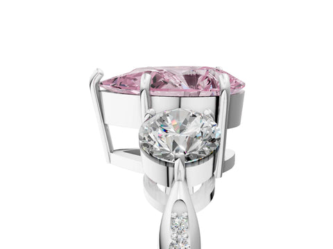 White gold Three-Stone Fancy Pink Pear Cut Diamond Channel Set Engagement Ring with Prong Setting_5