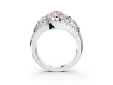 White gold Three-Stone Fancy Pink Pear Cut Diamond Engagement Ring with Pave Band and Prong Setting_15