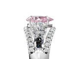 White gold Three-Stone Fancy Pink Pear Cut Diamond Engagement Ring with Pave Band and Prong Setting_17