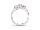 White gold Three-Stone Fancy Pink Pear Cut Diamond Engagement Ring with Prong Setting_18