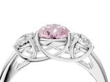 White gold Three-Stone Fancy Pink Pear Cut Diamond Engagement Ring with Prong Setting_19