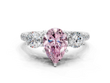 White gold Three-Stone Fancy Pink Pear  Cut Diamond Pavé Band with Four-Prong Setting_28