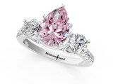 White gold Three-Stone Fancy Pink Pear  Cut Diamond Pavé Band with Four-Prong Setting_29