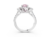White gold Three-Stone Fancy Pink Pear  Cut Diamond Pavé Band with Four-Prong Setting_31