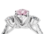 White gold Three-Stone Fancy Pink Pear  Cut Diamond Pavé Band with Four-Prong Setting_32