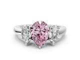 White gold Three-Stone Fancy Pink Pear  Cut Diamond Ring with Channel-Set Band and Four-Prong Setting_66
