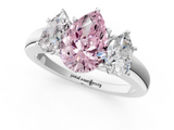 White gold Three-Stone Fancy Pink Pear  Cut Diamond Ring with Channel-Set Band and Four-Prong Setting_67