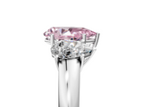 White gold Three-Stone Fancy Pink Pear  Cut Diamond Ring with Channel-Set Band and Four-Prong Setting_70