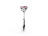 White gold Three-Stone Fancy Pink Pear  Cut Diamond Ring with Pear Side Stones in Four-Prong Setting_112