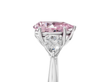 White gold Three-Stone Fancy Pink Pear  Cut Diamond Ring with Pear Side Stones in Four-Prong Setting_115