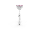 White gold Three-Stone Fancy Pink Pear Cut Diamond Ring with Pear  Side Stones in Four-Prong Setting_14