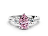 White gold Three-Stone Fancy Pink Pear  Cut Diamond Solitaire with Prong Setting and Classic Band_41
