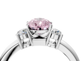 White gold Three-Stone Fancy Pink Pear  Cut Diamond Solitaire with Prong Setting and Classic Band_45