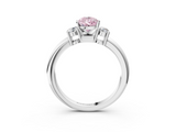 White gold Three-Stone Fancy Pink Pear  Cut Diamond Solitaire with Prong Setting and Classic Band_48