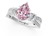 White gold Three-Stone Fancy Pink Pear  Cut Diamond Twist Band with Prong Setting_74