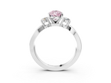 White gold Three-Stone Fancy Pink Pear  Cut Diamond Twist Band with Prong Setting_76