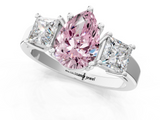 White gold Three-Stone Fancy Pink Pear  Cut Solitaire Ring with Prong Setting_4
