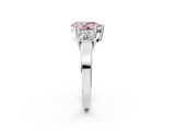 White gold Three-Stone Fancy Pink Pear  Cut Solitaire Ring with Prong Setting_5