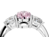 White gold Three-Stone Fancy Pink Pear  Cut Solitaire Ring with Prong Setting_7
