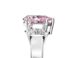 White gold Three-Stone Fancy Pink Pear  Cut Solitaire Ring with Prong Setting_8