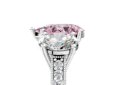 White gold Three-Stone Fancy Pink Pear  Diamond Milgrain Pave Band with Prong Setting 5