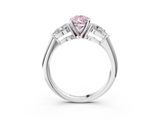 White gold Three-Stone Fancy Pink Pear  Diamond Ring with Pear Side Stones in Four-Prong Setting_61