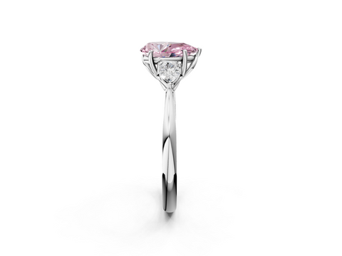 White gold Three-Stone Fancy Pink Pear  Diamond Solitaire Ring with Pear Side Stones and Four-Prong Setting_33