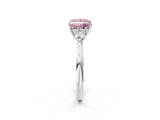 White gold Three-Stone Fancy Pink Princess Cut Brilliant Diamond Solitaire Ring with Tapered Band and Four-Prong Setting_33