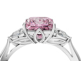 White gold Three-Stone Fancy Pink Princess Cut Brilliant Diamond Solitaire Ring with Tapered Band and Four-Prong Setting_35