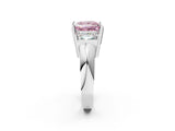 White gold Three Stone Fancy Pink Princess Cut Cut Channel Set Diamond Ring_38