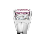 White gold Three Stone Fancy Pink Princess Cut Cut Channel Set Diamond Ring_41