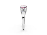 White gold Three-Stone Fancy Pink Princess Cut Cut Diamond Engagement Ring with Flat Band and Four-Prong Setting_14