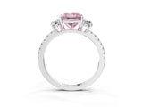 White gold Three-Stone Fancy Pink Princess Cut Cut Diamond Pavé Band with Prong Setting_30